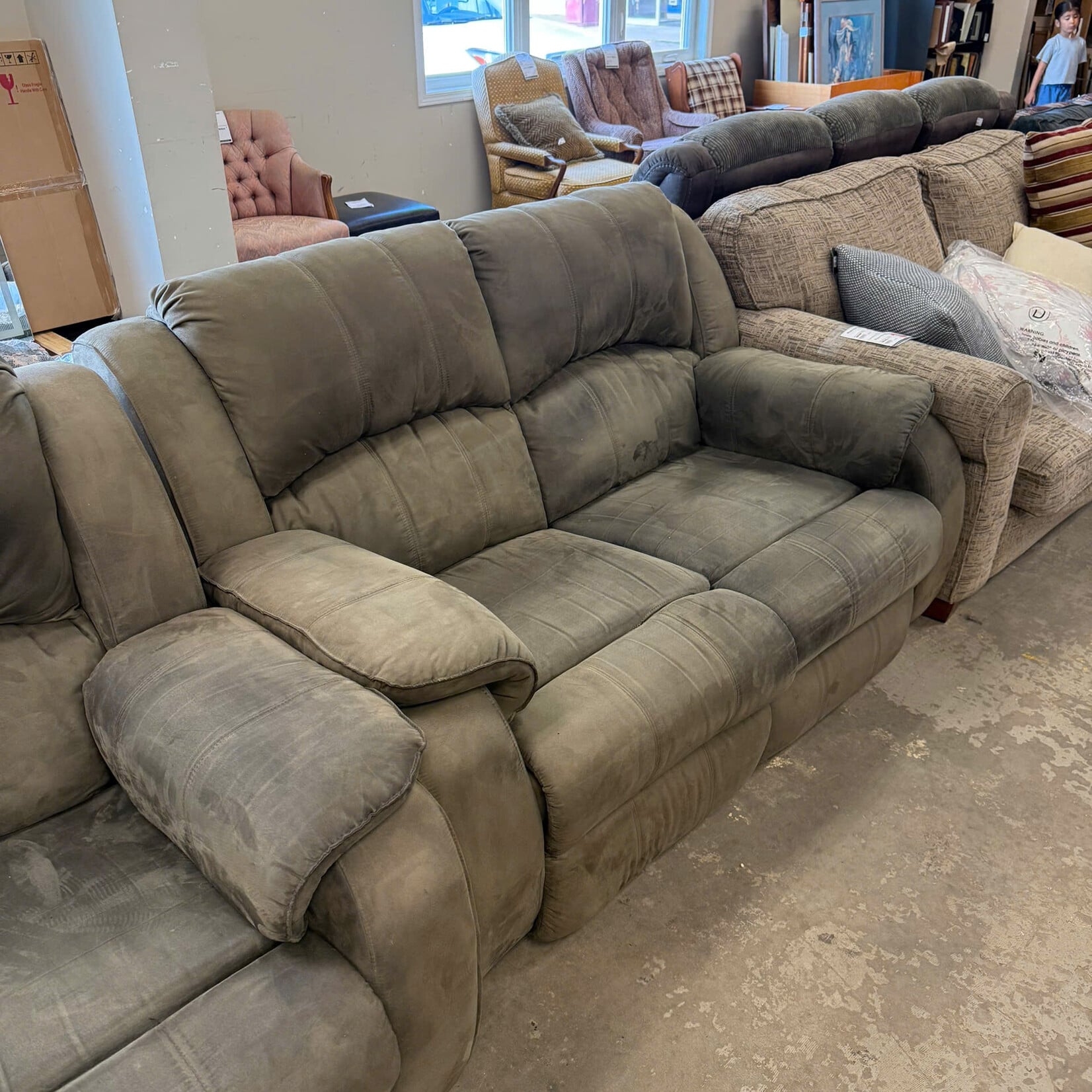 Olive Green Loveseat