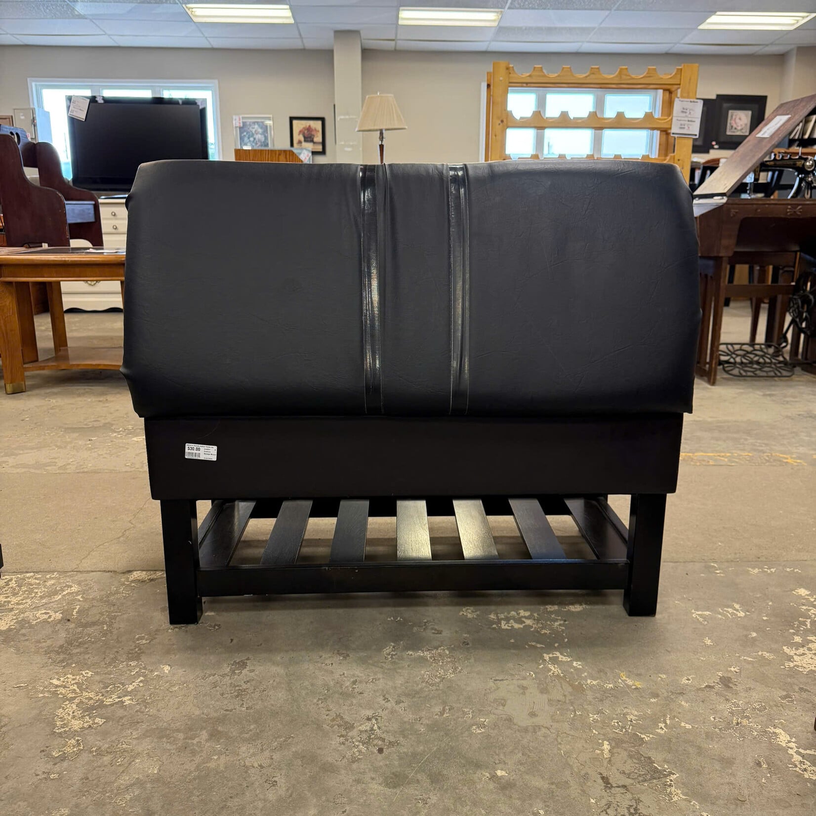 Leather Cushion Storage Bench