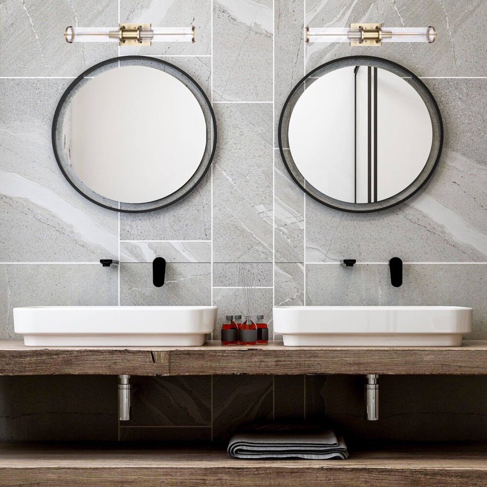 2-Light Vanity Fixture Gold