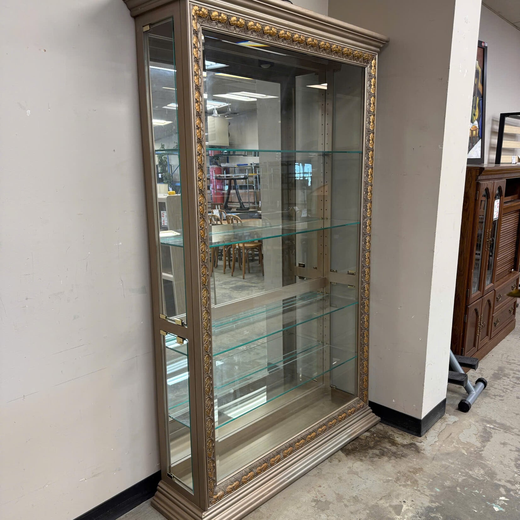 Gold Frame Glass Cabinet