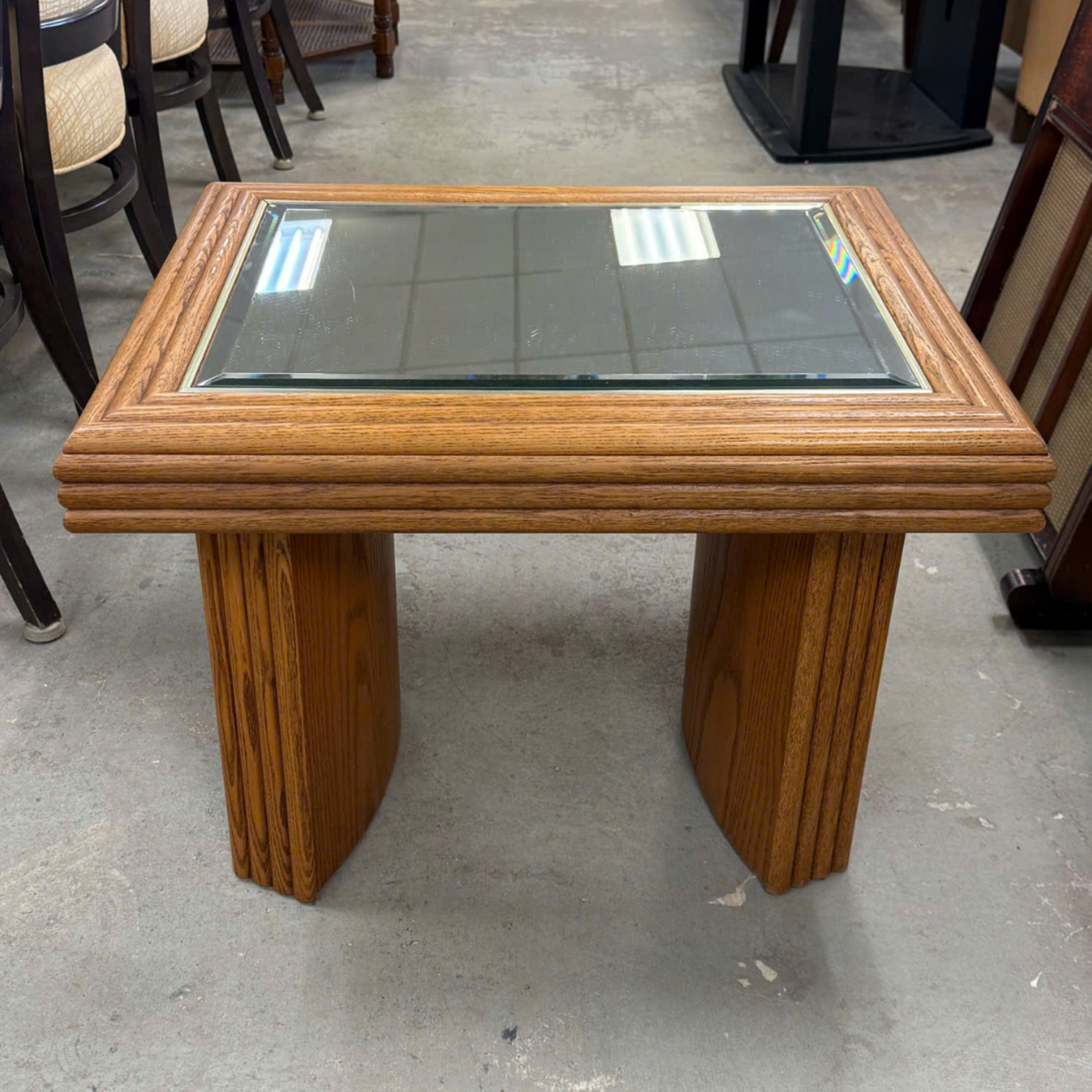 Mirrored Top End Table