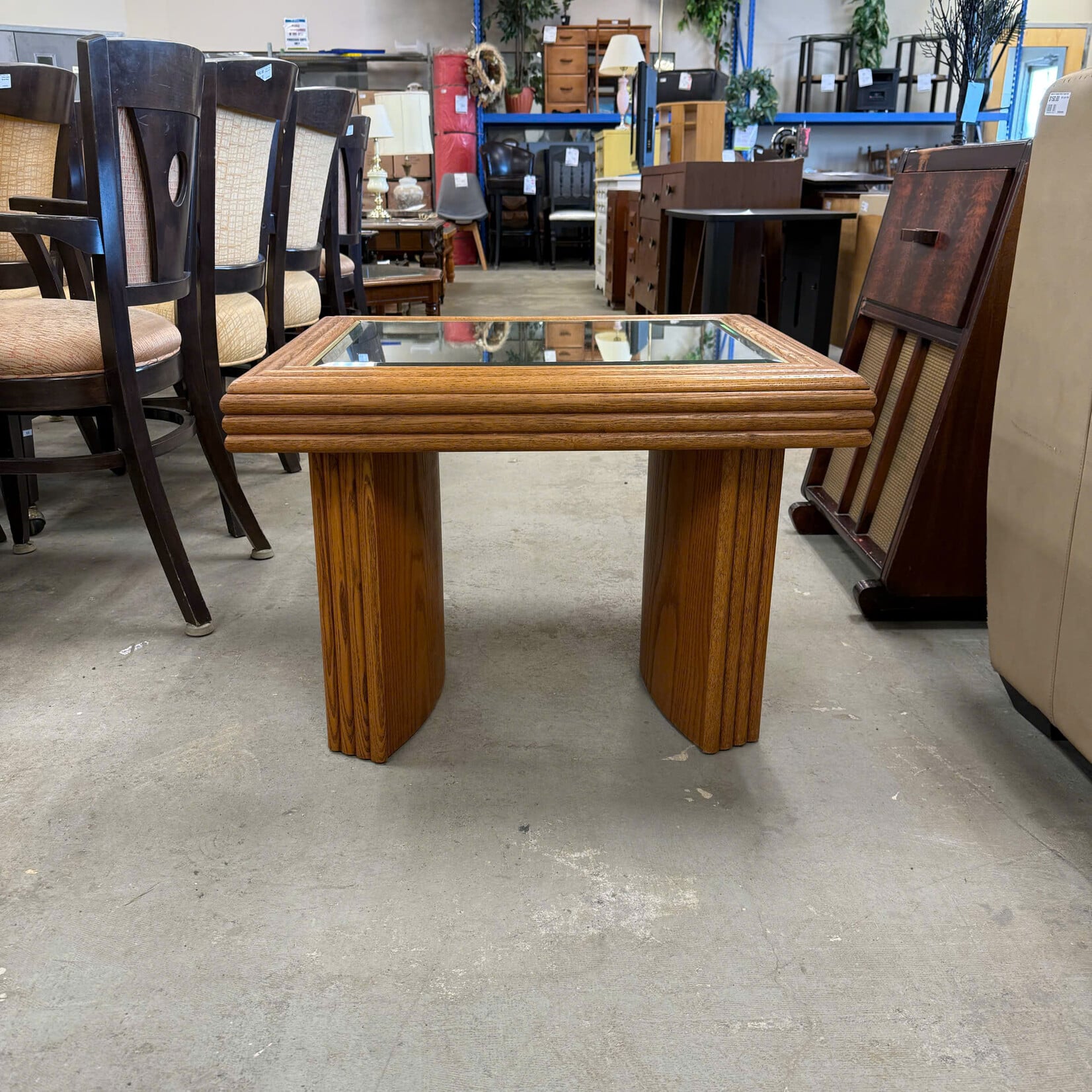 Mirrored Top End Table