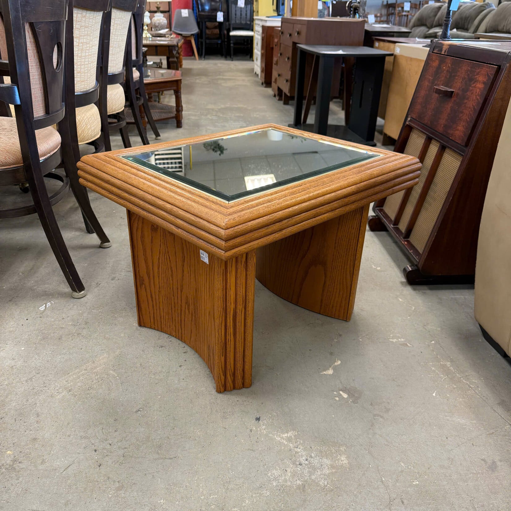 Mirrored Top End Table