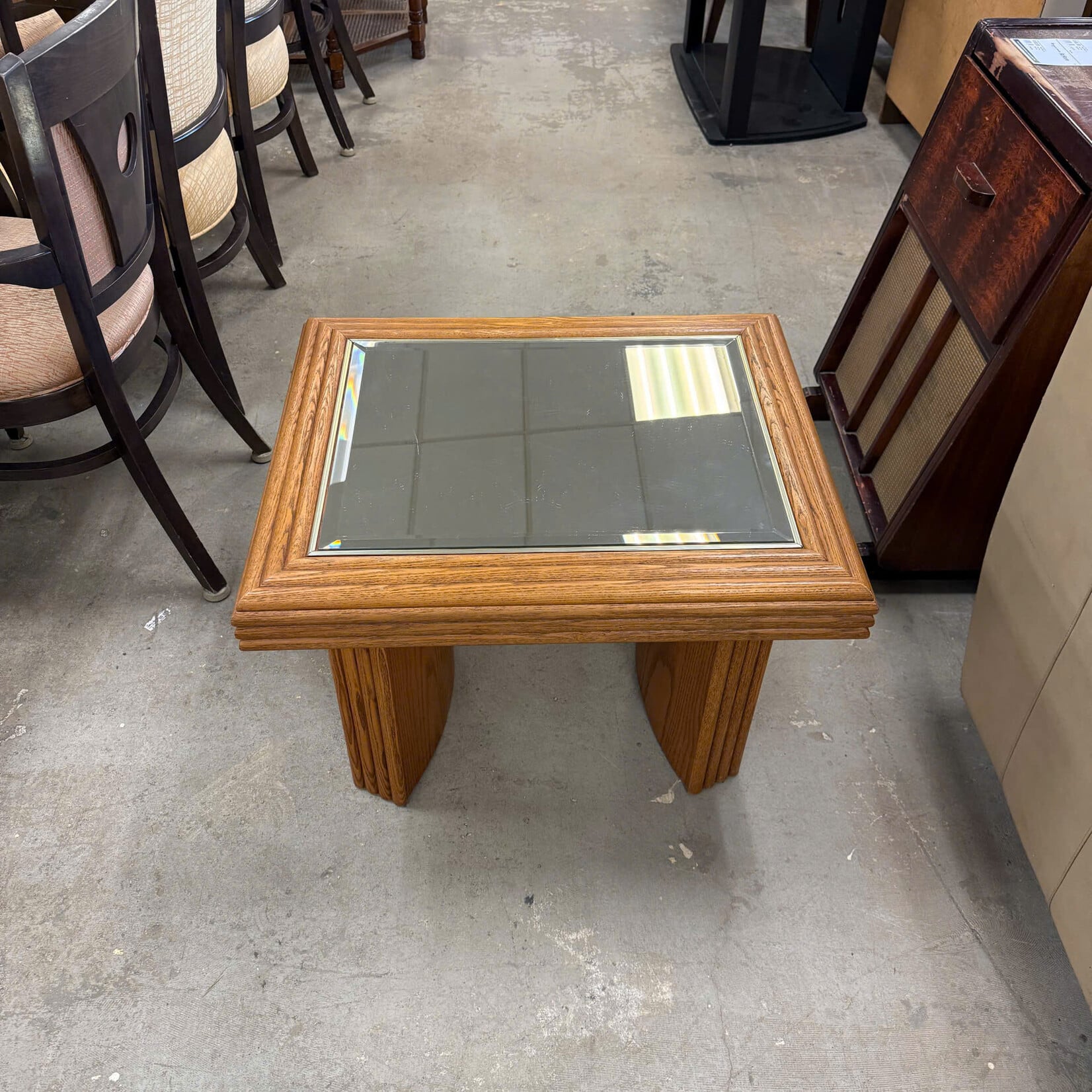 Mirrored Top End Table