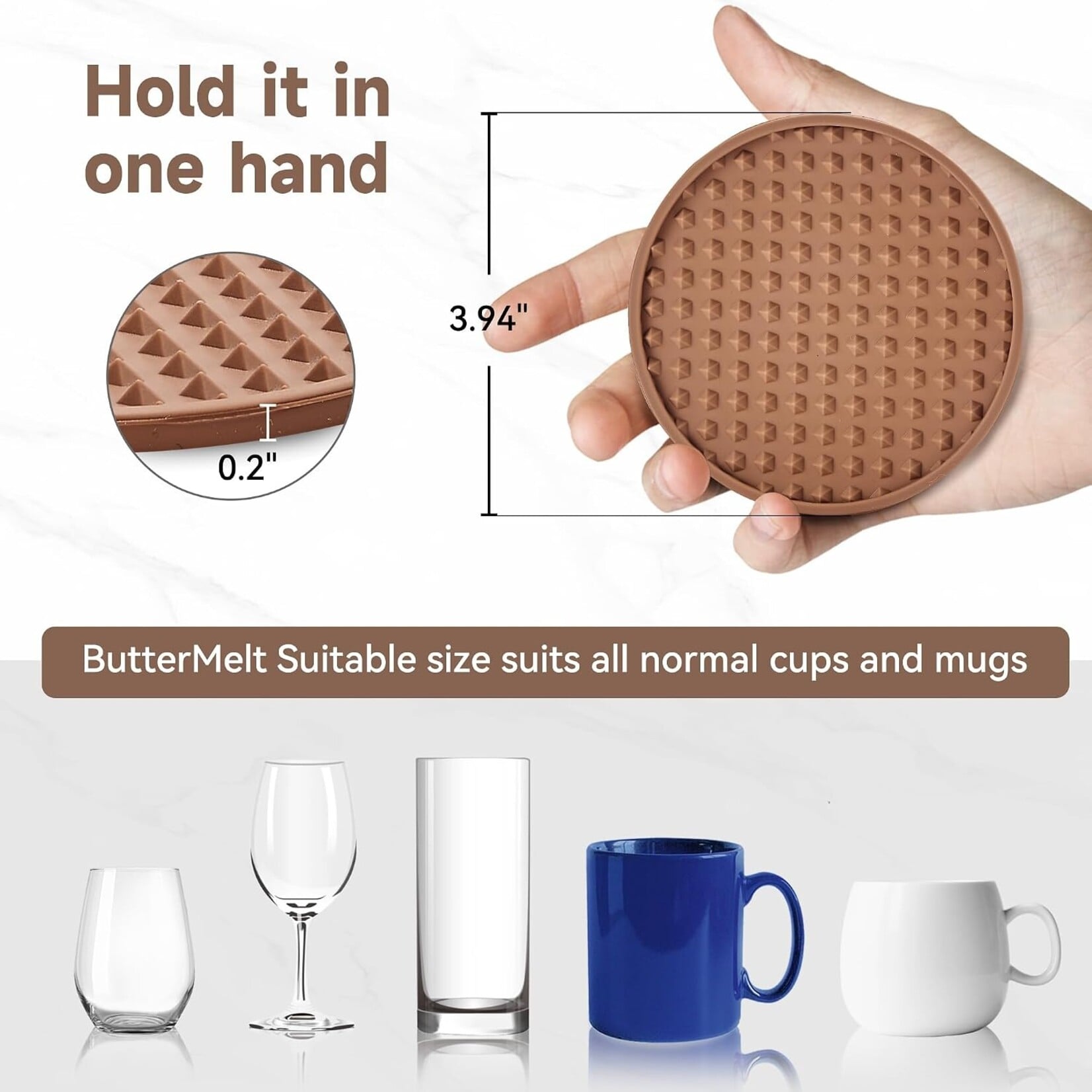 6Pcs Silicone Coasters for Drinks