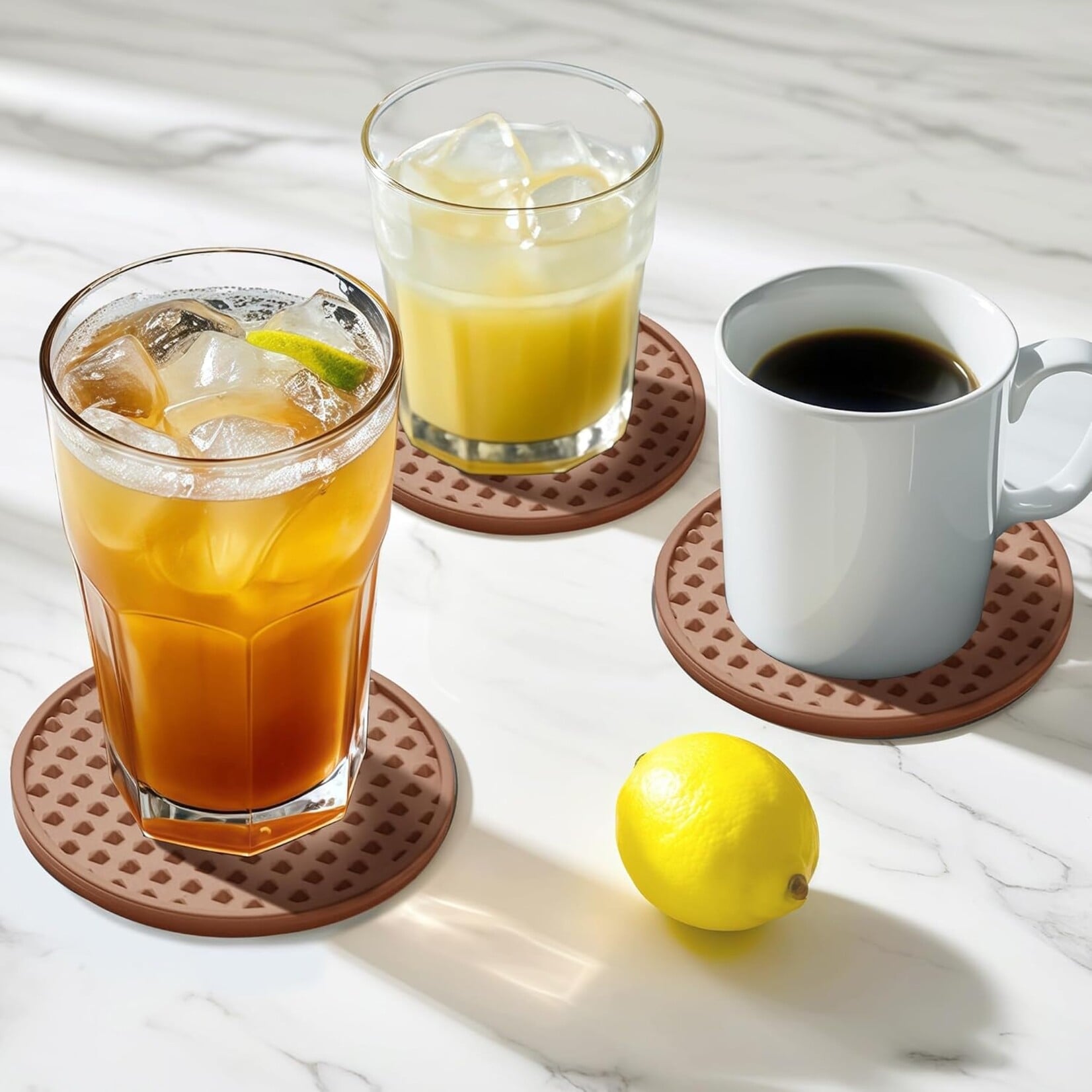 6Pcs Silicone Coasters for Drinks