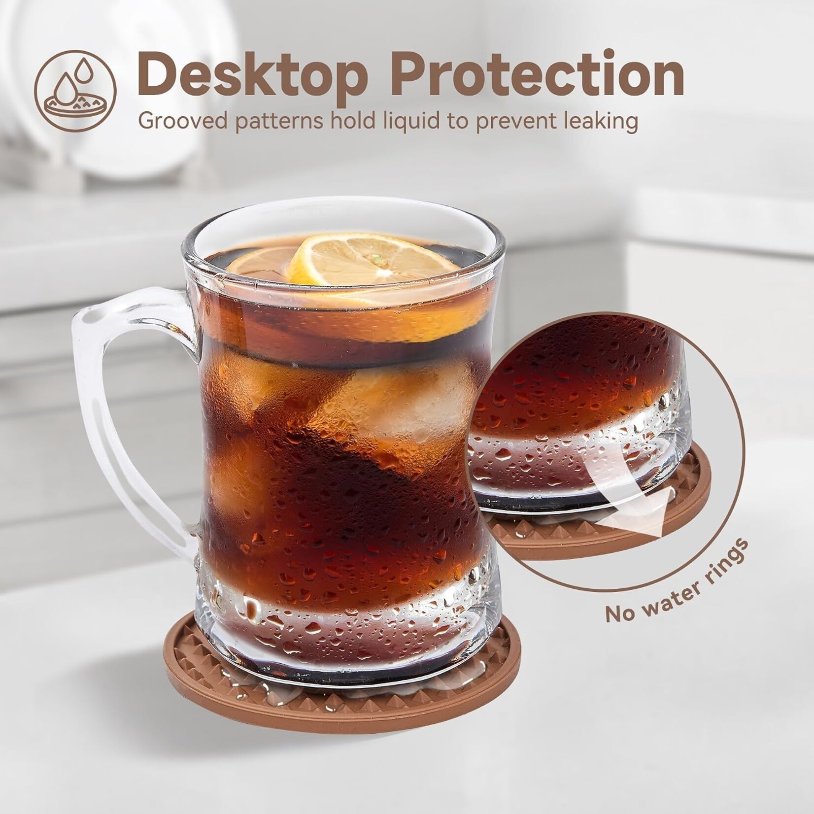 6Pcs Silicone Coasters for Drinks