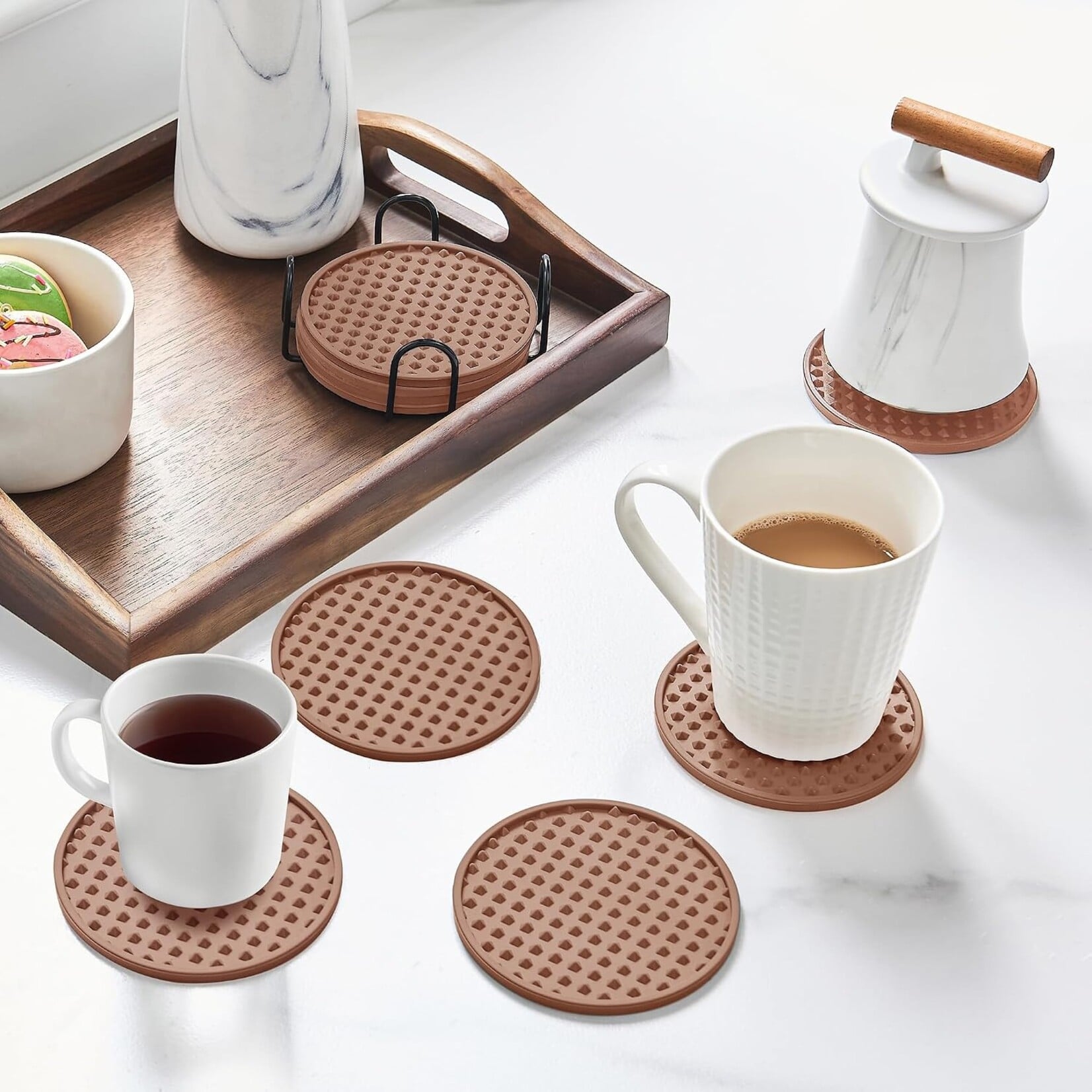 6Pcs Silicone Coasters for Drinks