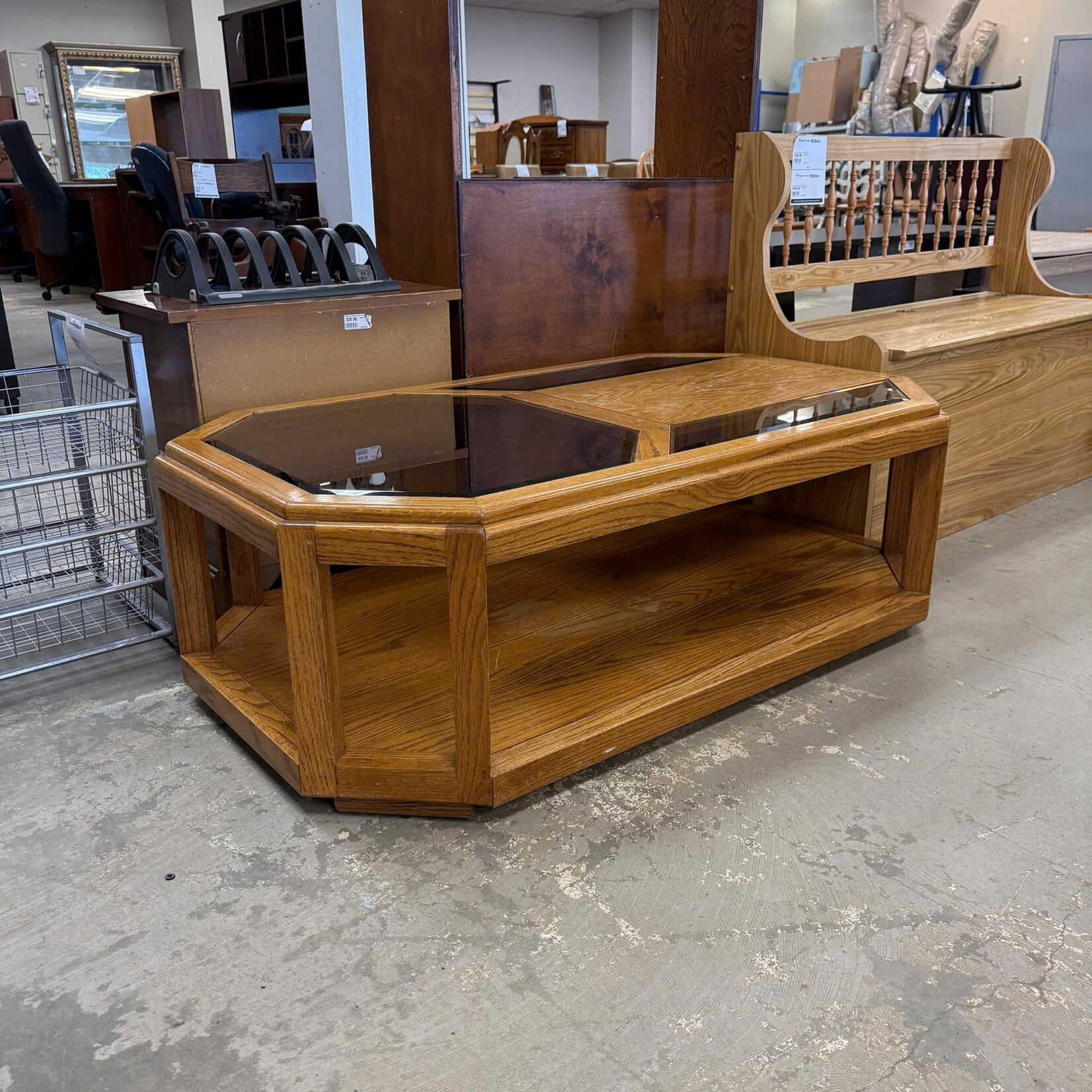Octagon Glass Coffee Table