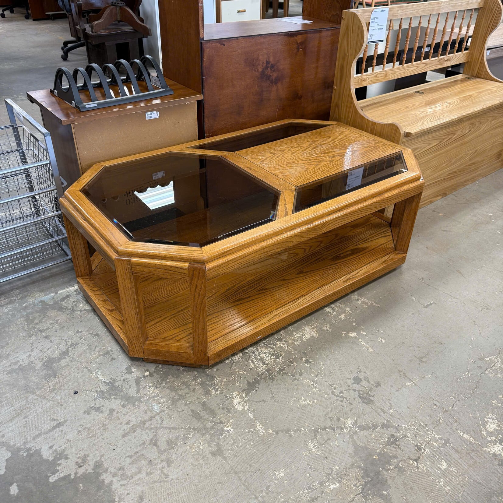 Octagon Glass Coffee Table