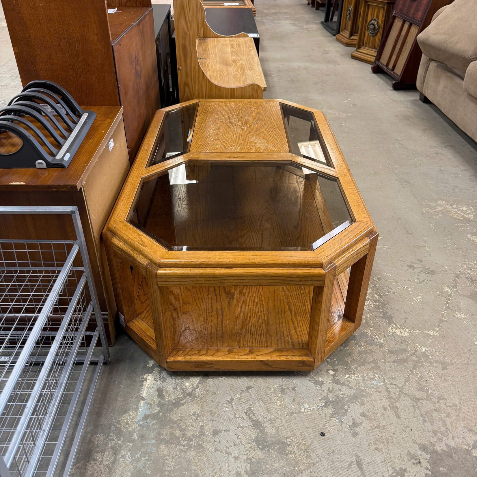 Octagon Glass Coffee Table