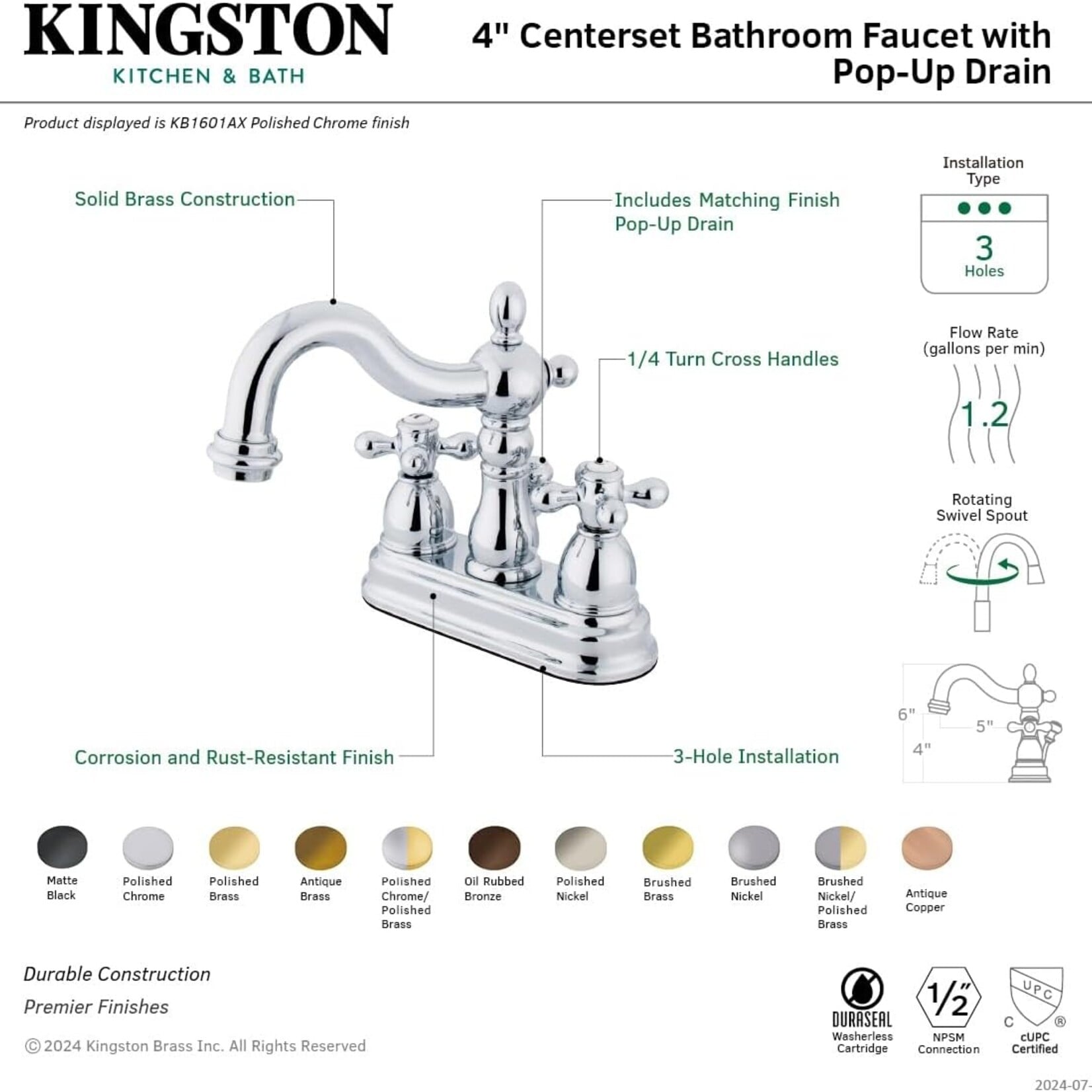 Washerless Faucet