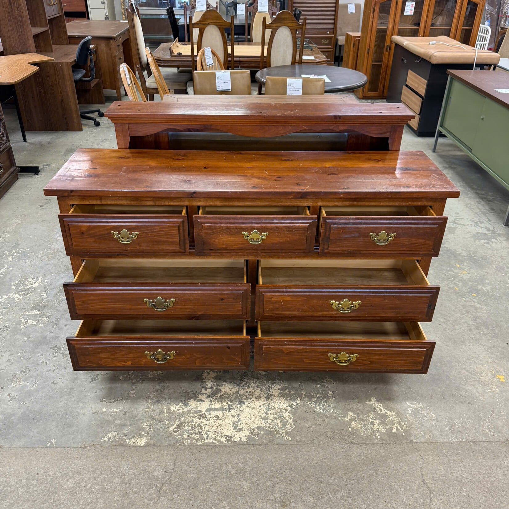7 Drawer Brown Dresser