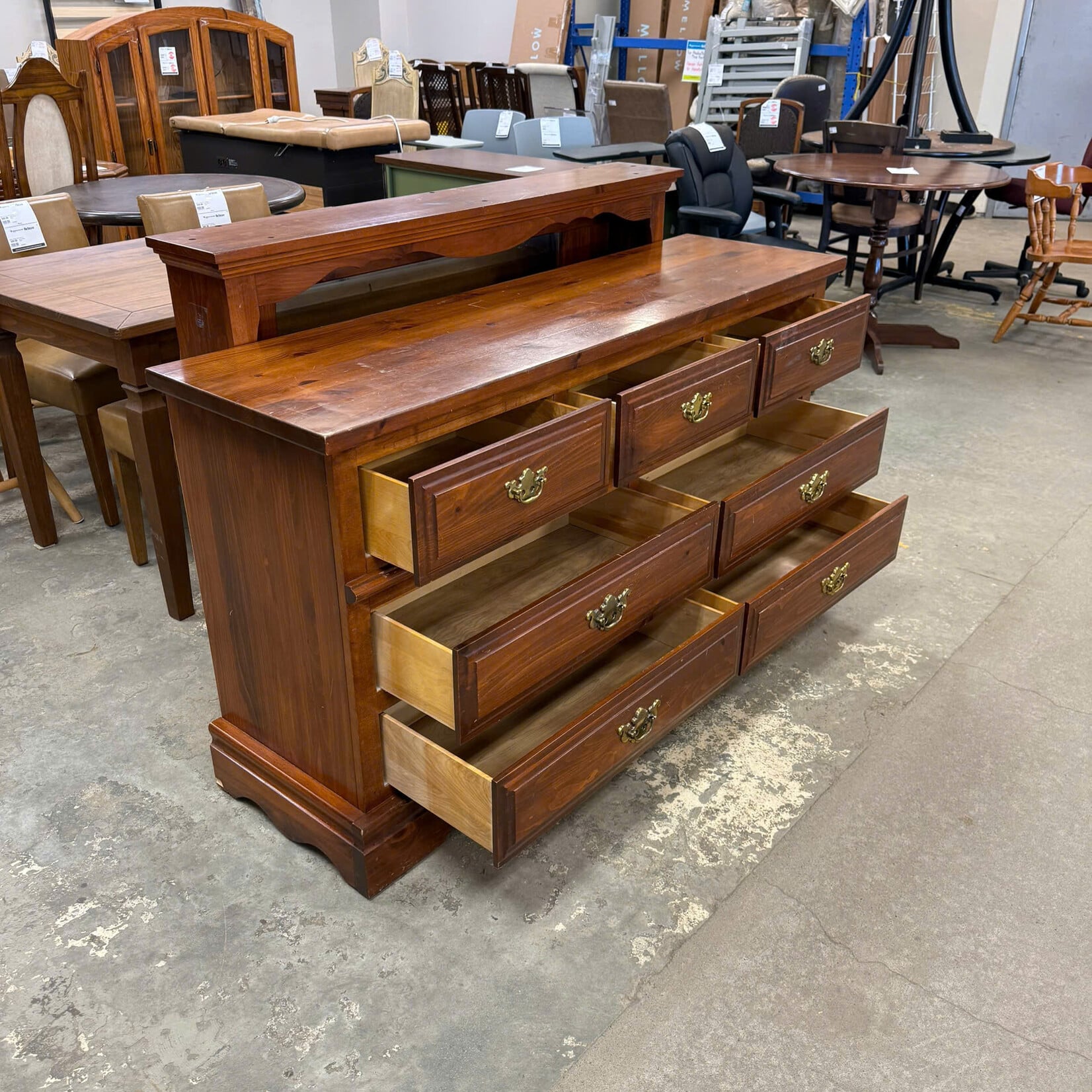7 Drawer Brown Dresser