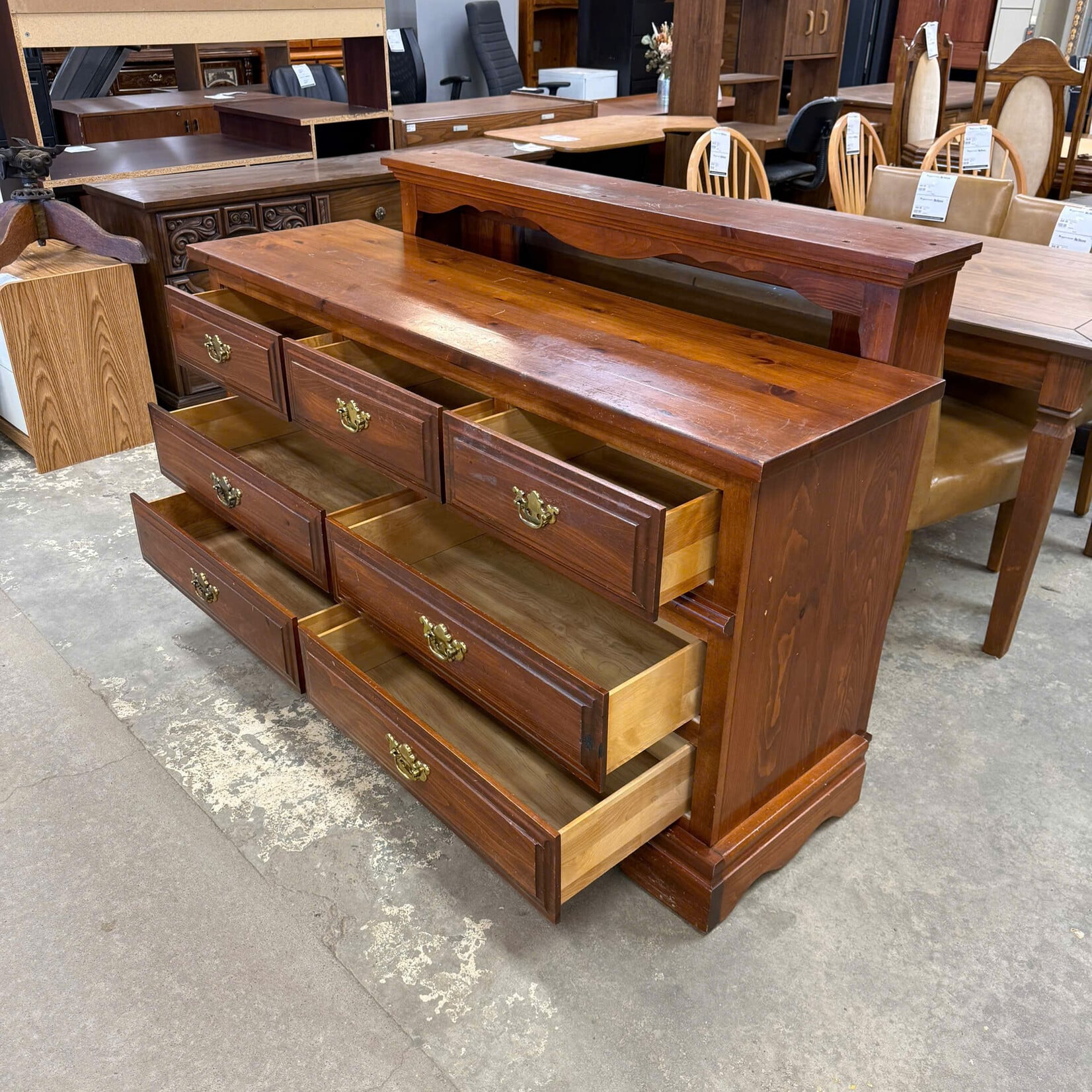 7 Drawer Brown Dresser