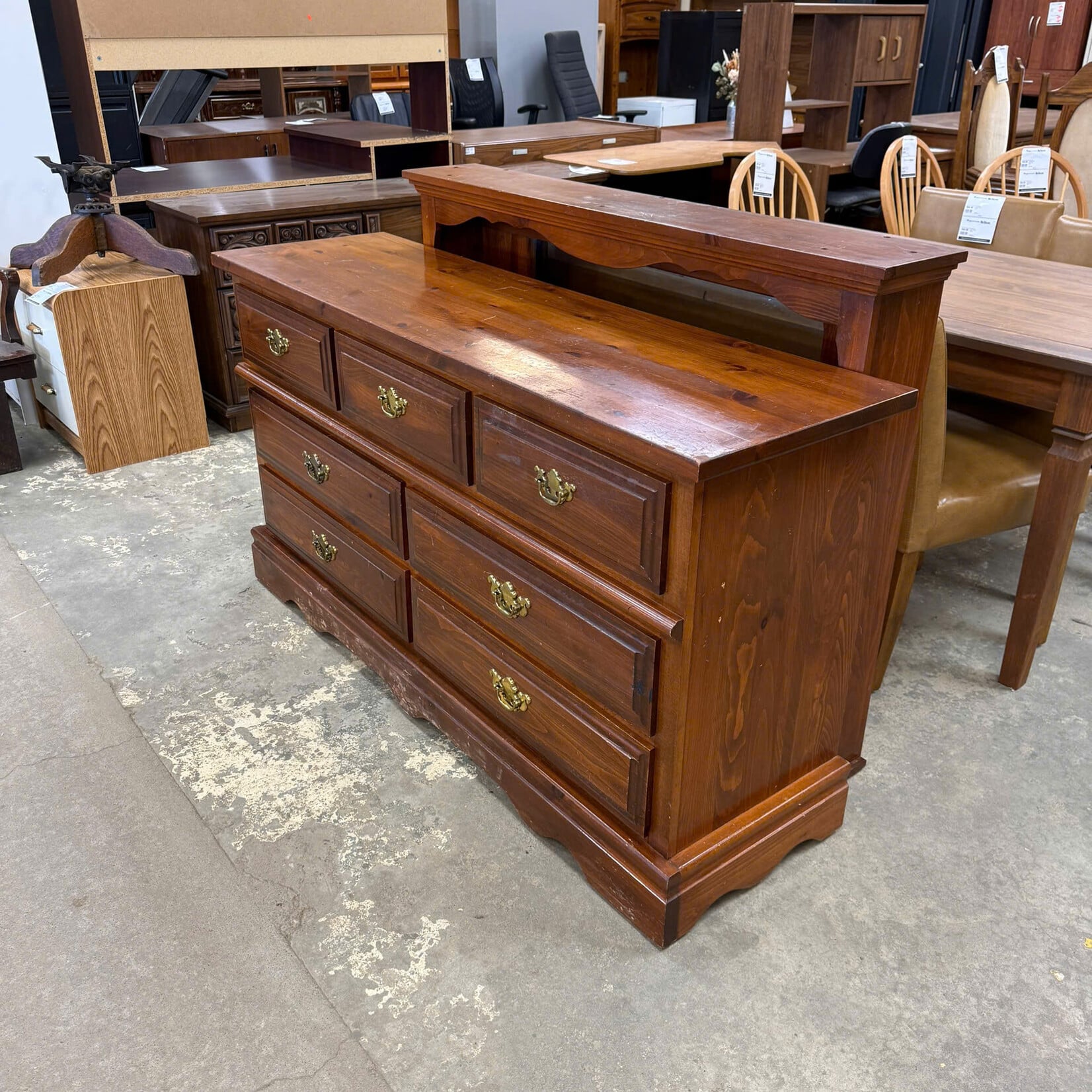7 Drawer Brown Dresser