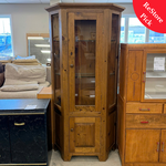 Corner Glass Cabinet with 1 Drawer