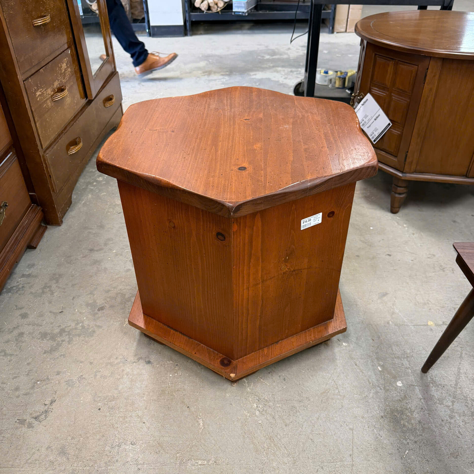 Wooden Storage End Table