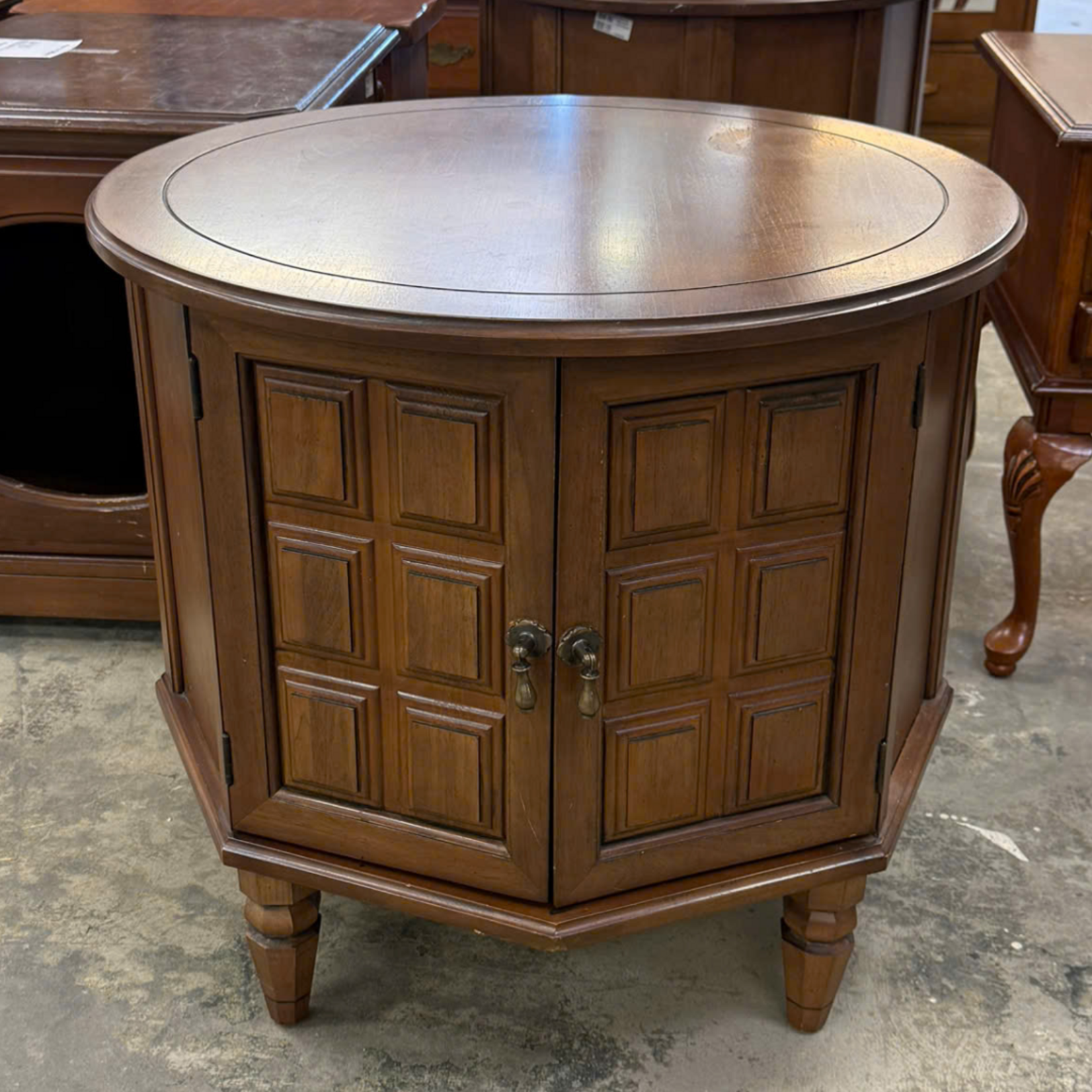 Round End Table Cabinet