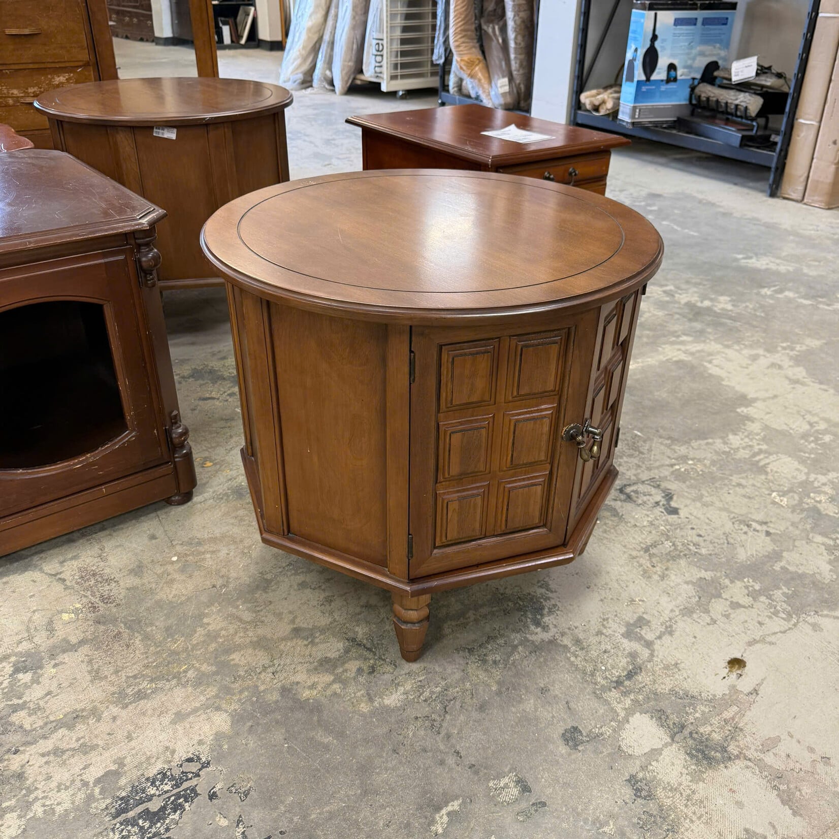 Round End Table Cabinet