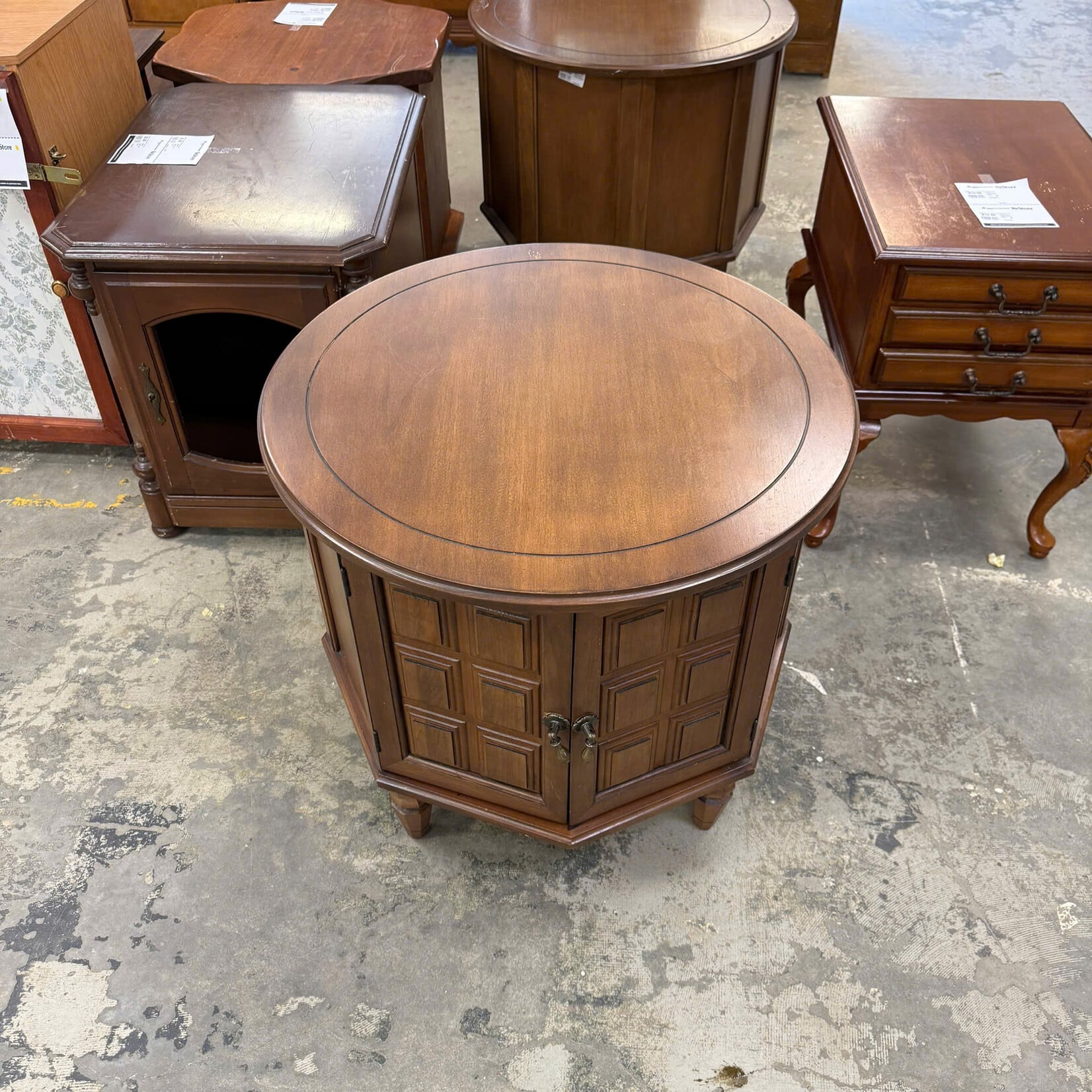 Round End Table Cabinet