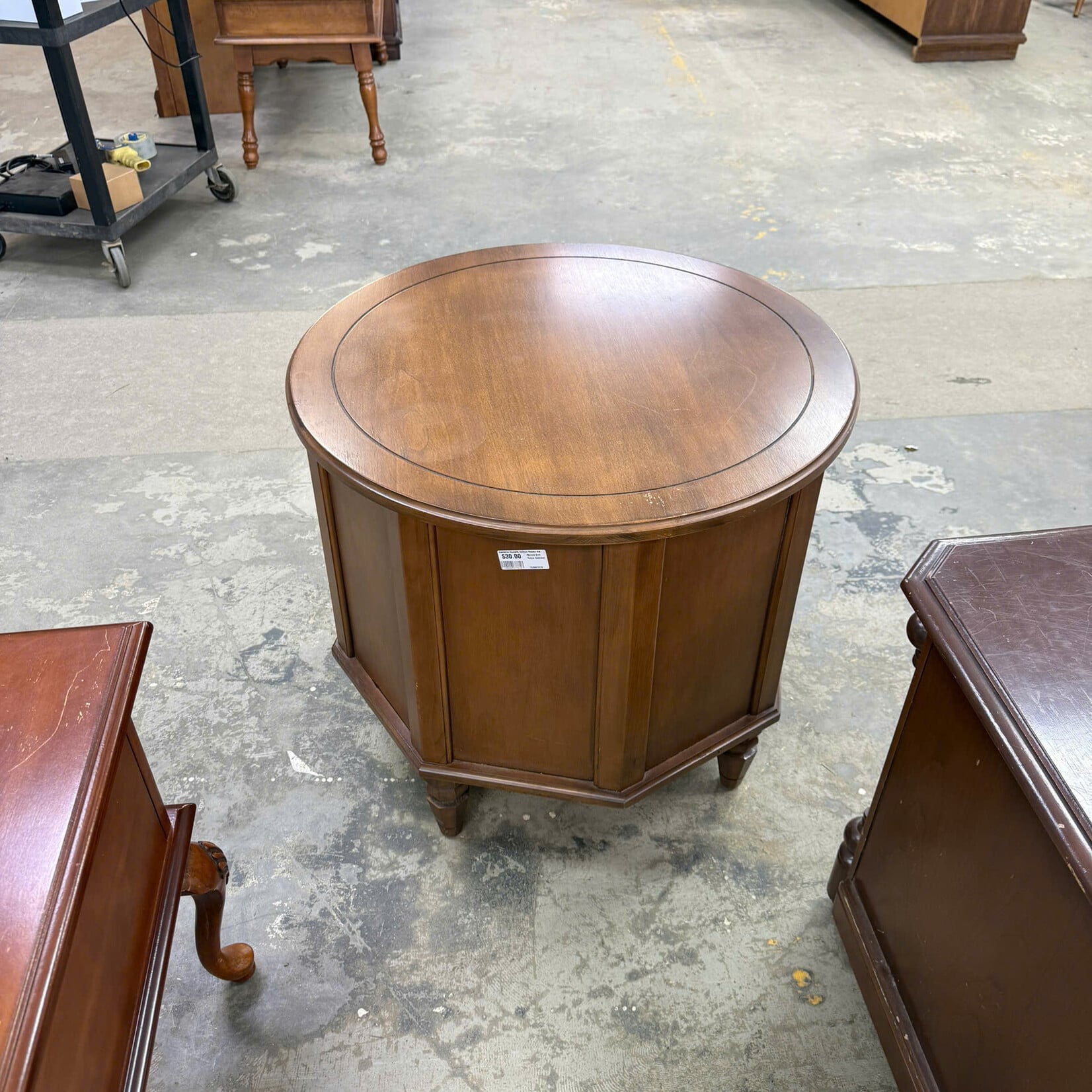 Round End Table Cabinet