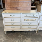 6 Drawer Beige Gold Edging Dresser