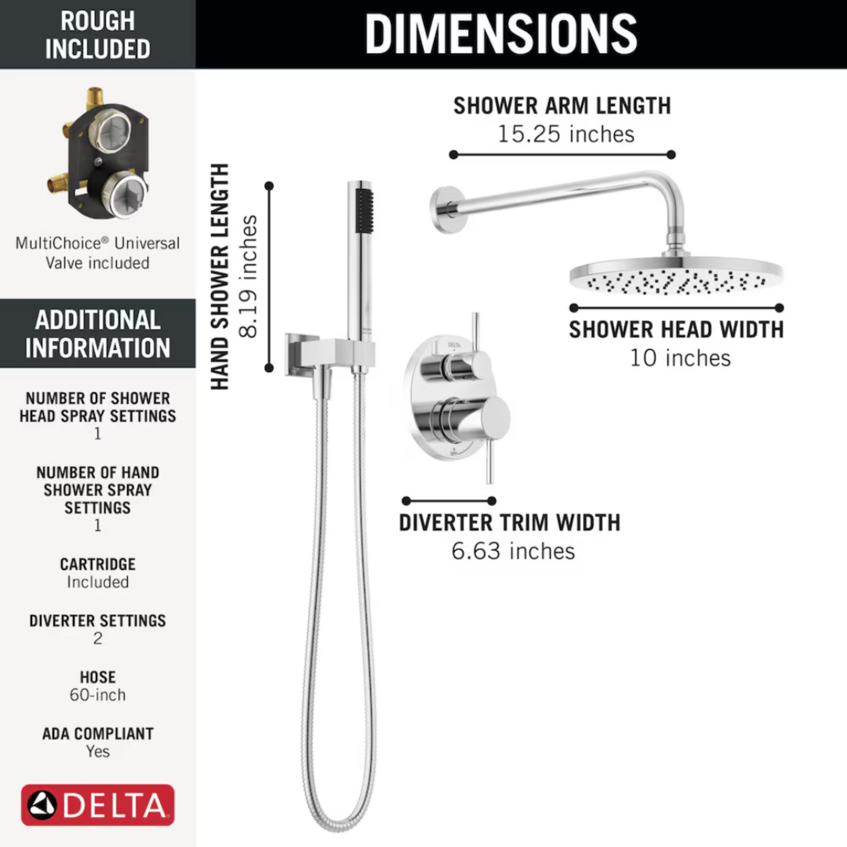 Delta Round Shower Kit-Faucet
