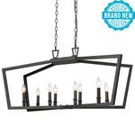 37 Inch Black Candlestick Chandelier