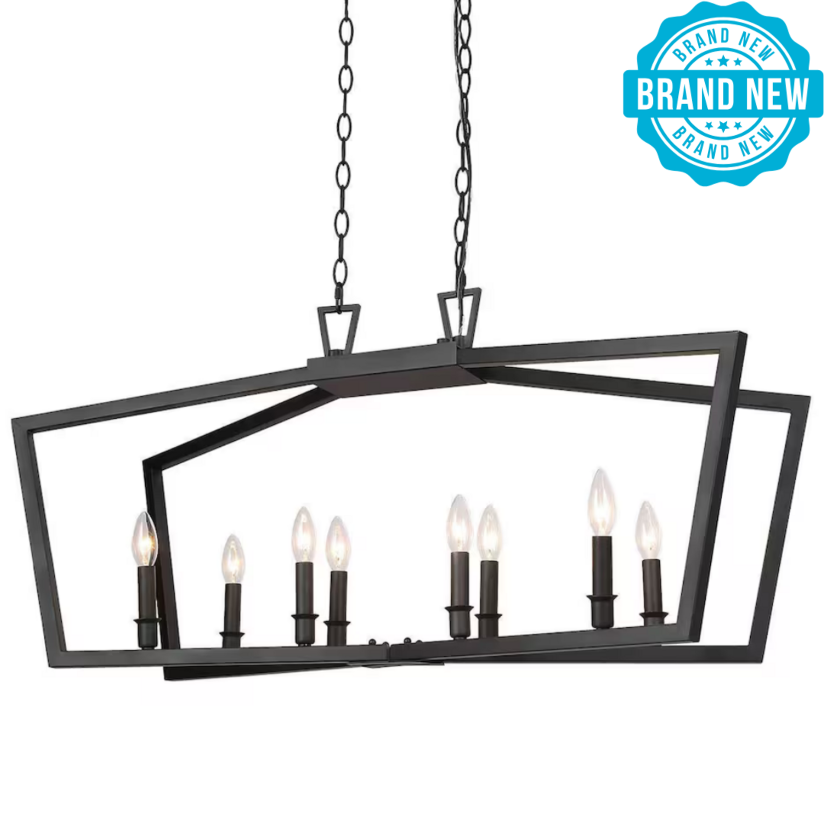 37 Inch Black Candlestick Chandelier