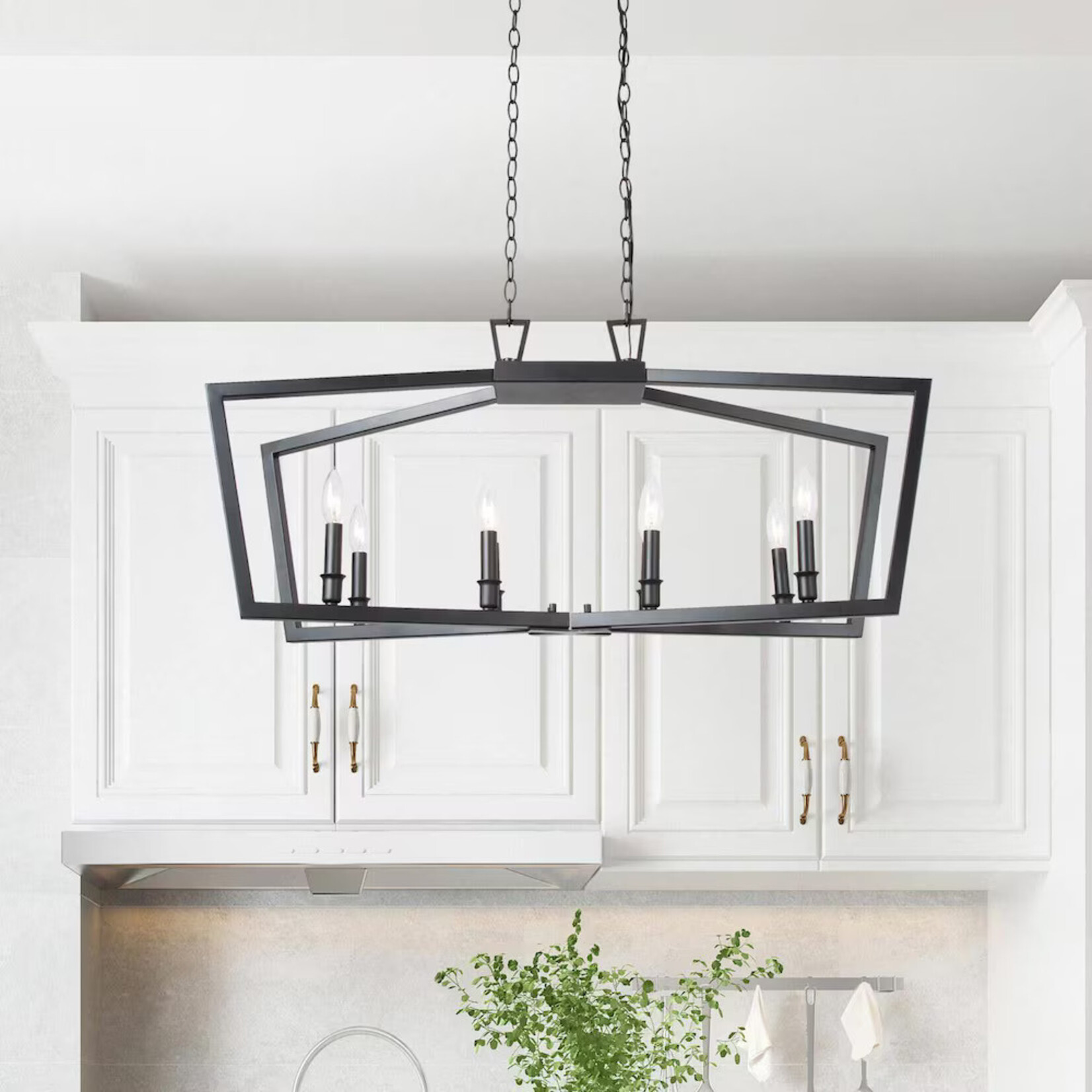 37 Inch Black Candlestick Chandelier