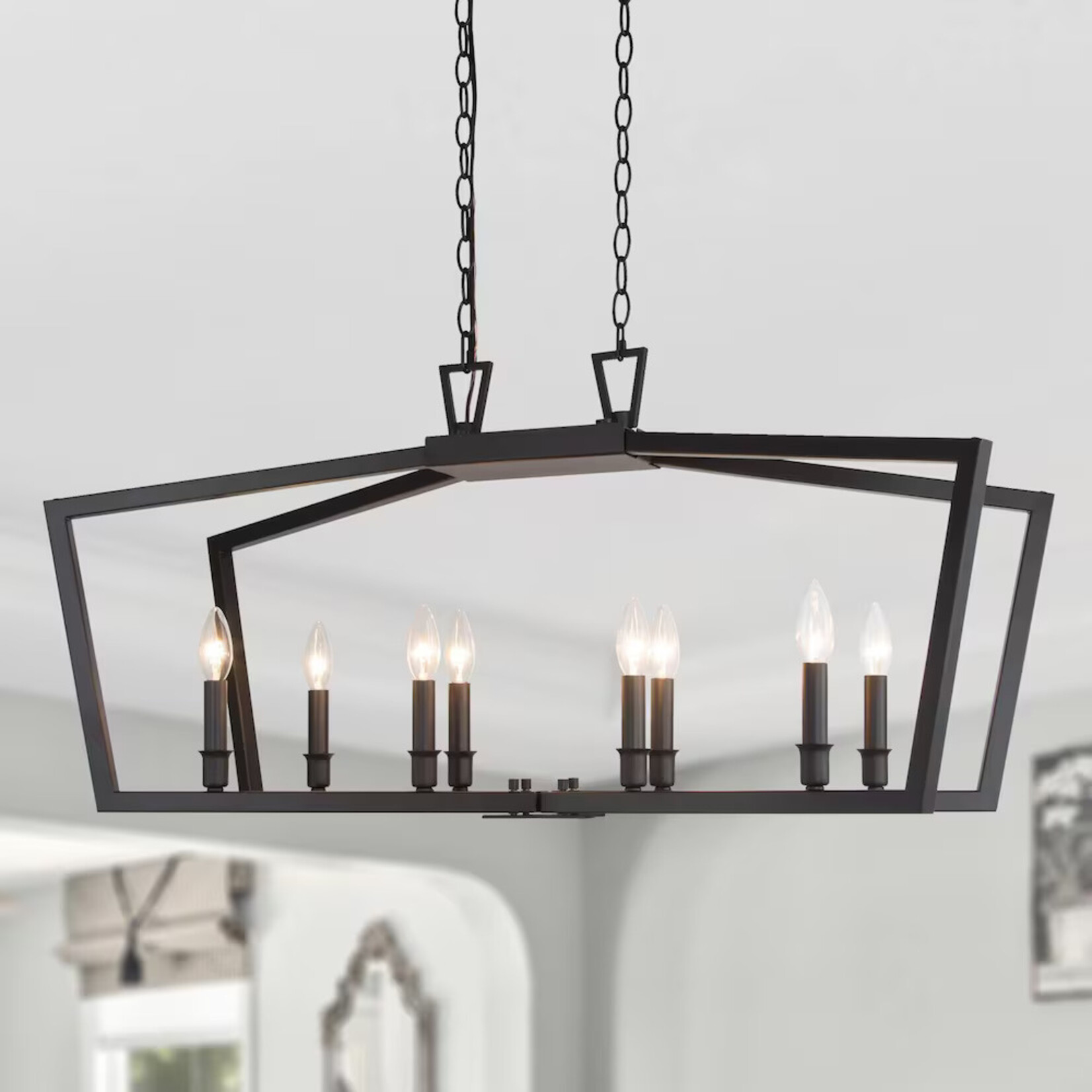 37 Inch Black Candlestick Chandelier