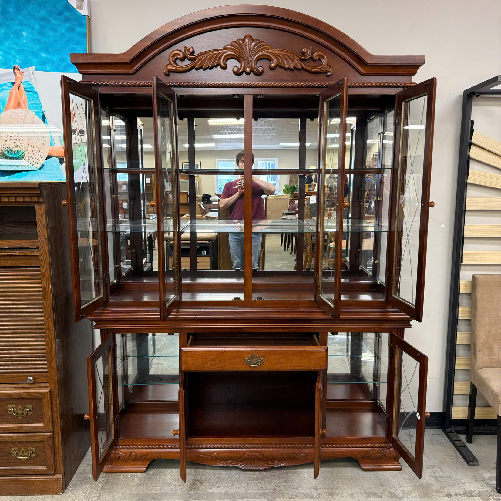 Nice Glass 2 Piece China Cabinet