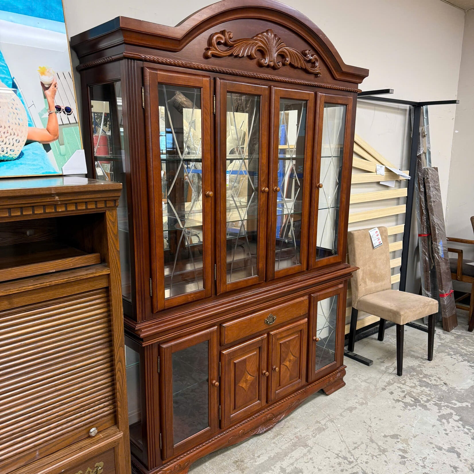 Nice Glass 2 Piece China Cabinet
