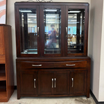 Dark Brown Big Glass China Cabinet