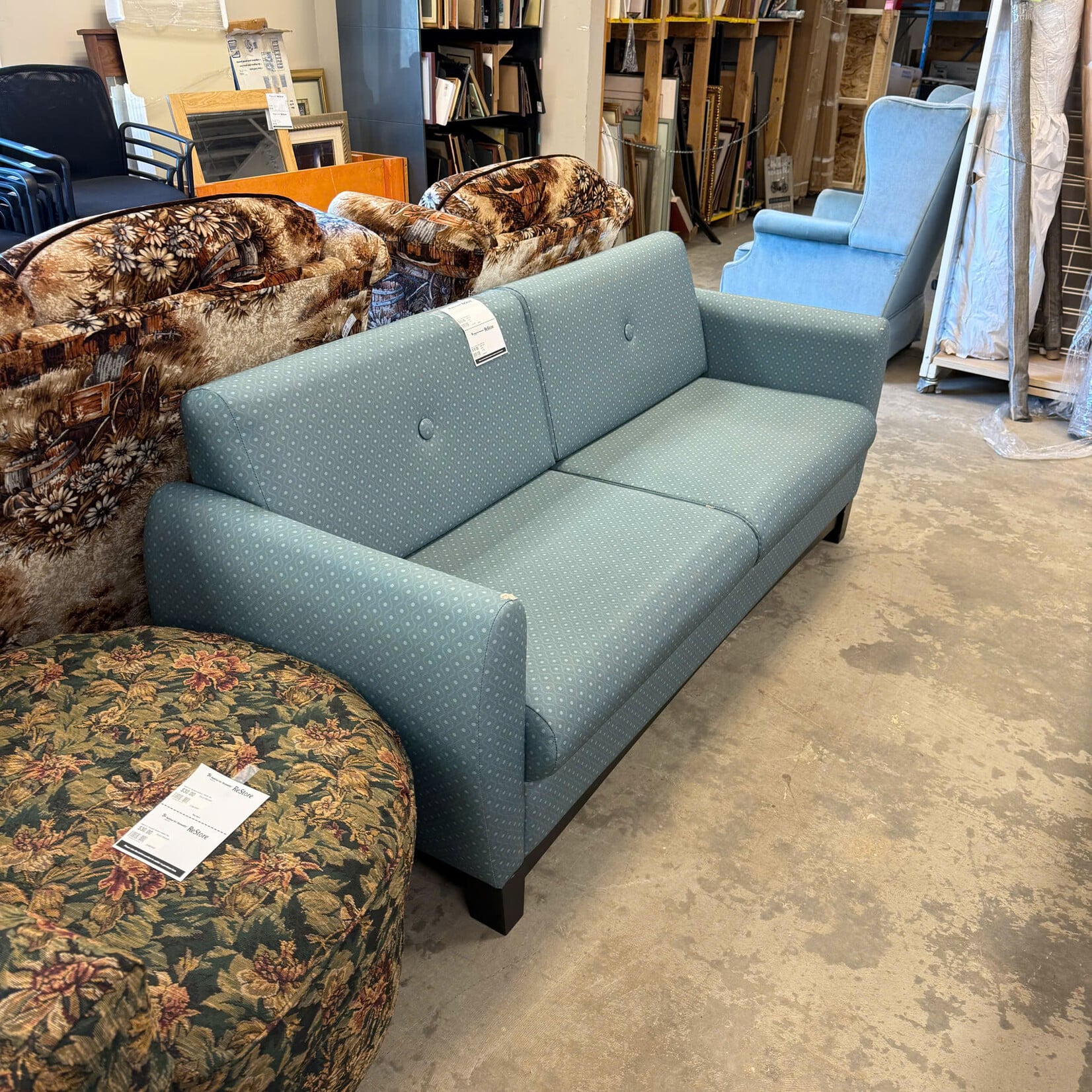 Dotted Teal Couch