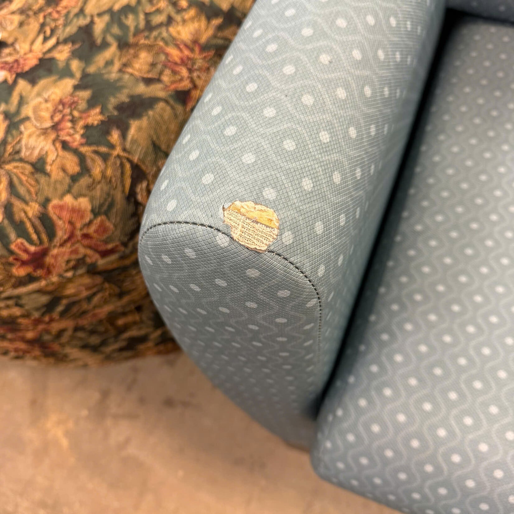 Dotted Teal Couch