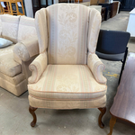 Gold&Beige Floral Fabric Chair
