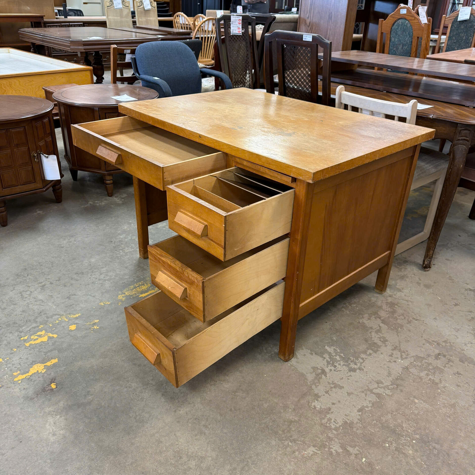 Wooden Table with 3 Drawers