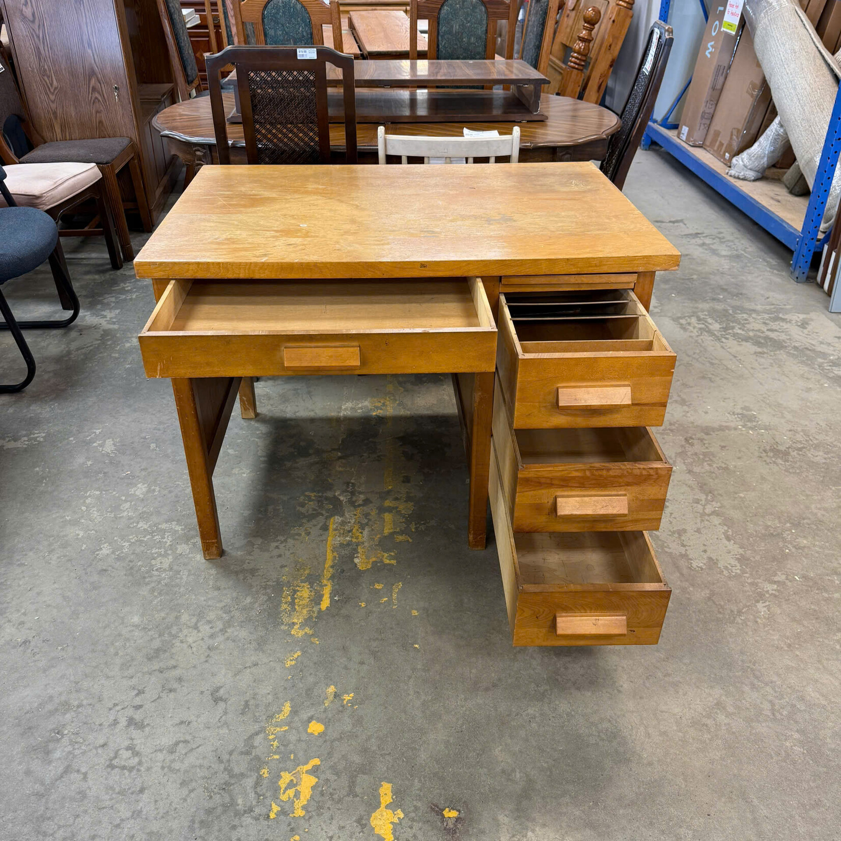 Wooden Table with 3 Drawers