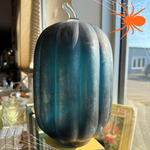 Dark Blue Glass Pumpkin