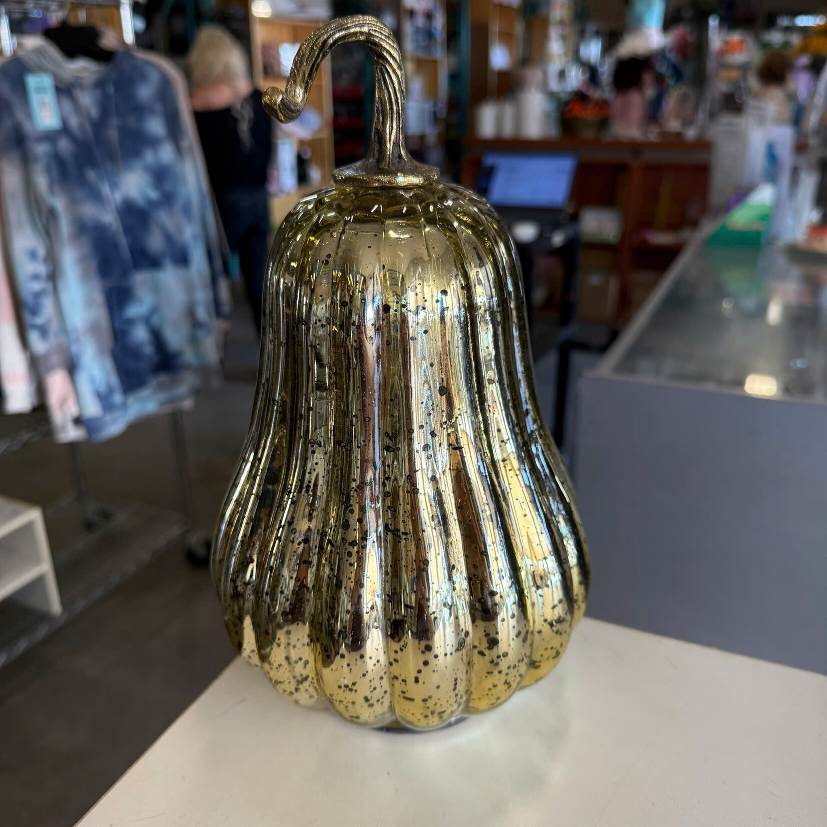 Sparkle Gold Glass Pumpkin