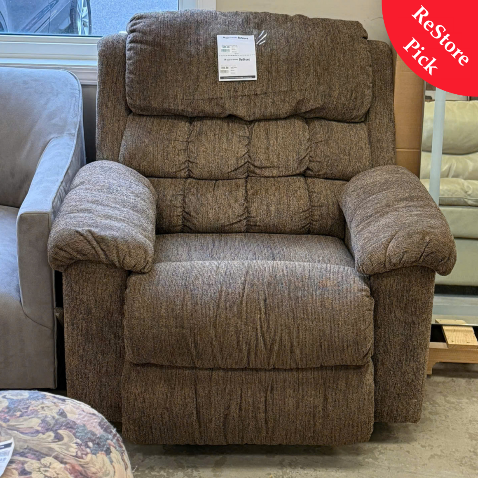 Brown Fabric Rocker Recliner