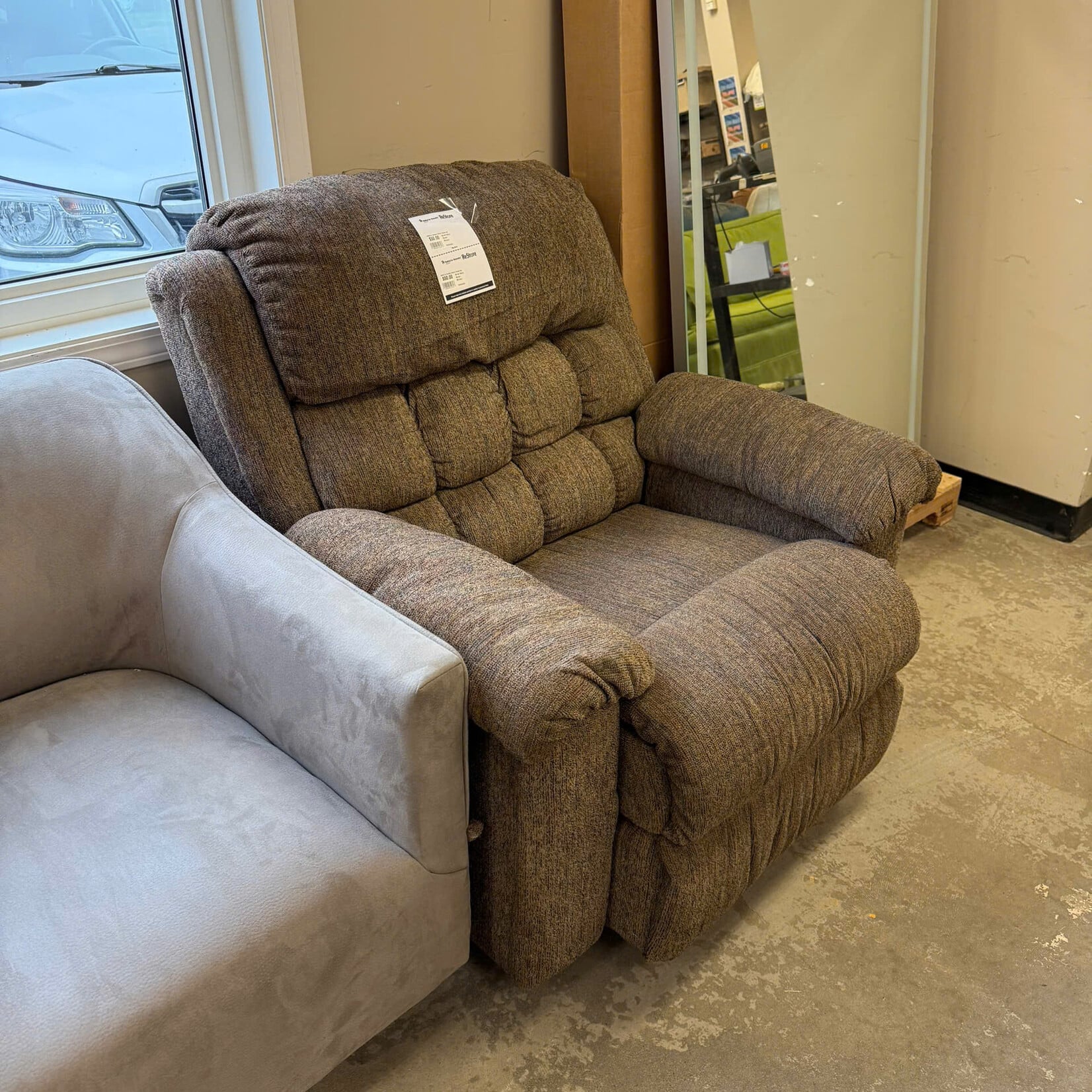 Brown Fabric Rocker Recliner
