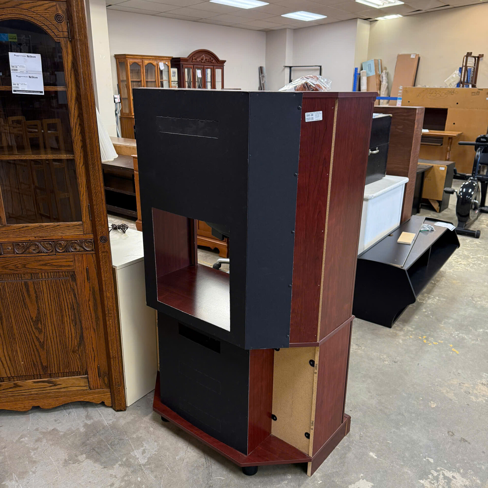 Entertainment Unit with Enclosed Cabinet