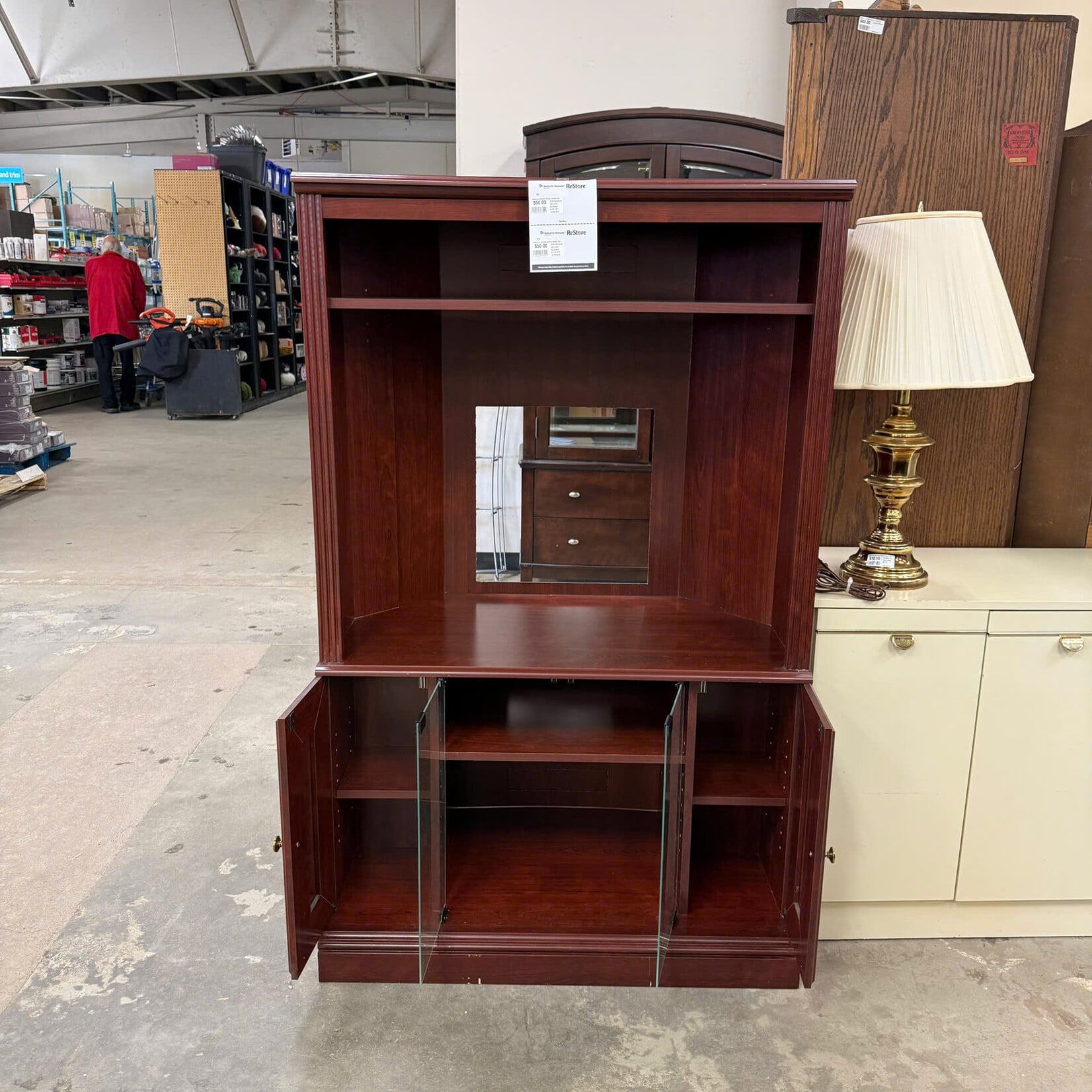 Entertainment Unit with Enclosed Cabinet