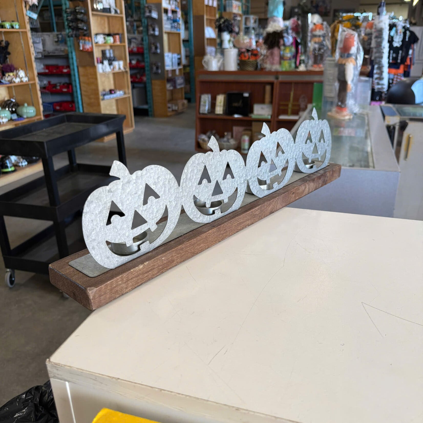 Metal Pumpkin Candle Holder