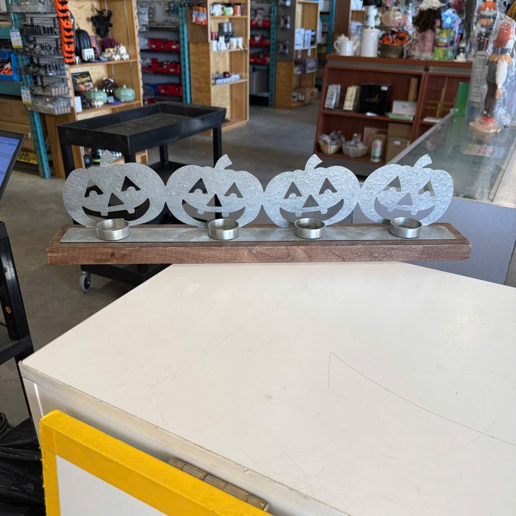 Metal Pumpkin Candle Holder