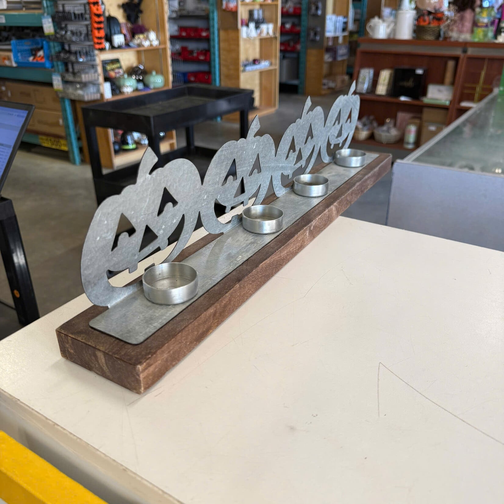 Metal Pumpkin Candle Holder