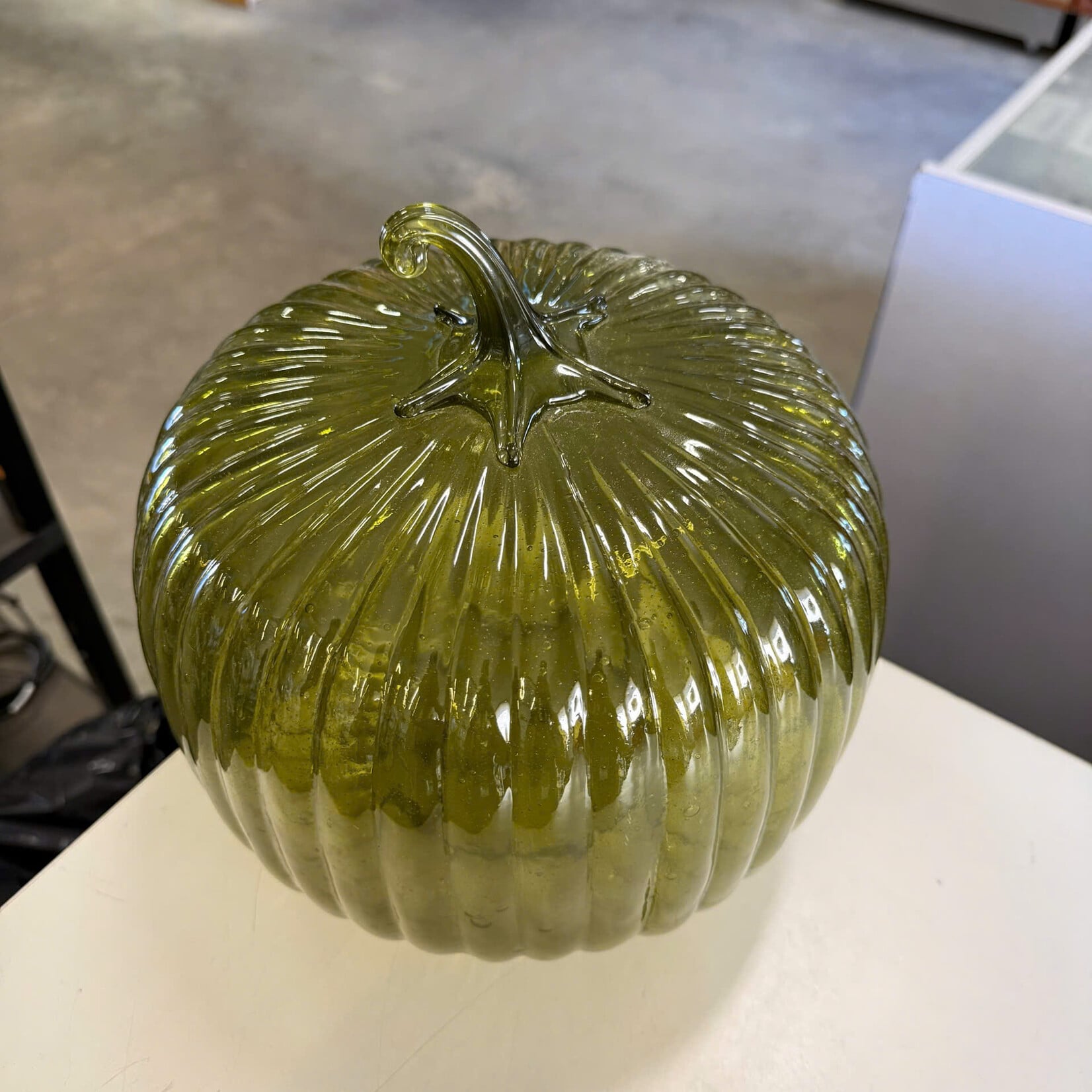 Big Green Glass Pumpkin